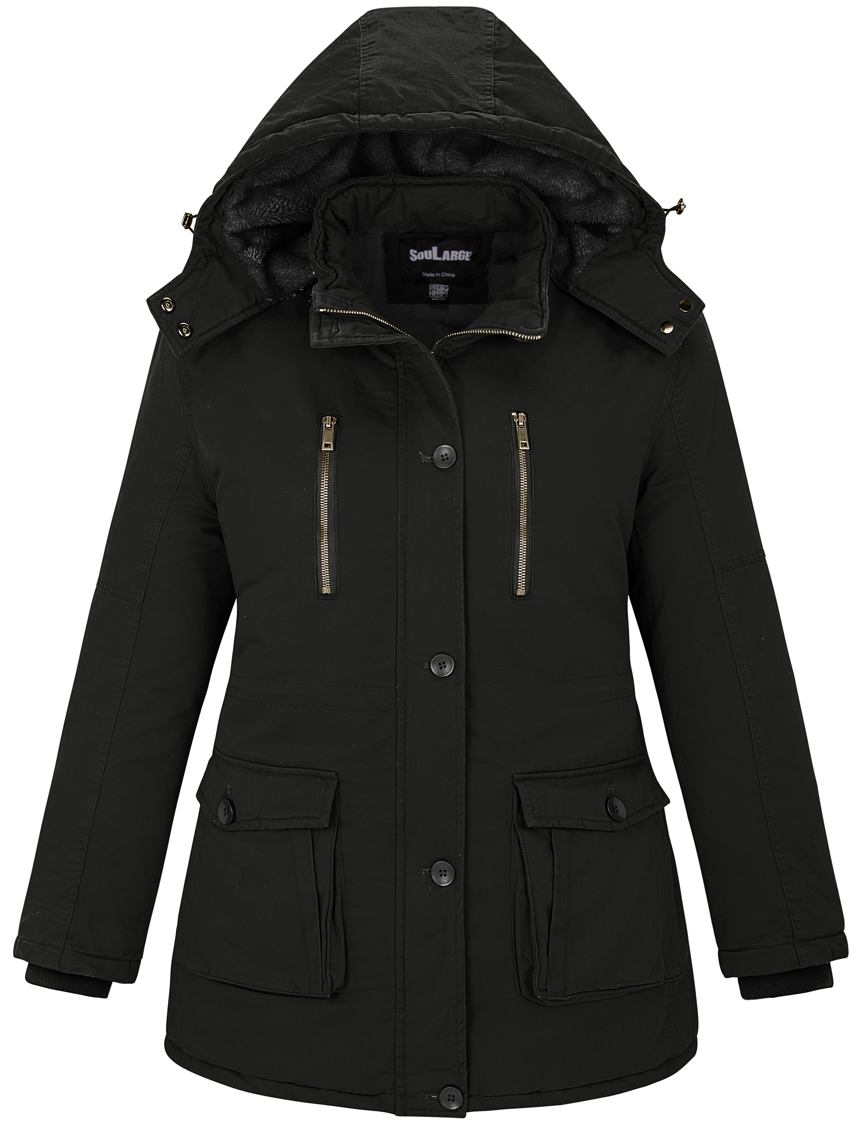 Soularge-Women-s-Winter-Plus-Size-Padded-Fleece-Parka-Coat-with-Hood-Black-3X_2086da3e-a3fe-4954-aa94-4081c907191e.8ca882554f234aaf314bfd33f3291ad1 Soularge Women's Winter Plus Size Padded Fleece Parka Coat with Hood (Black, 3X) - Image 1